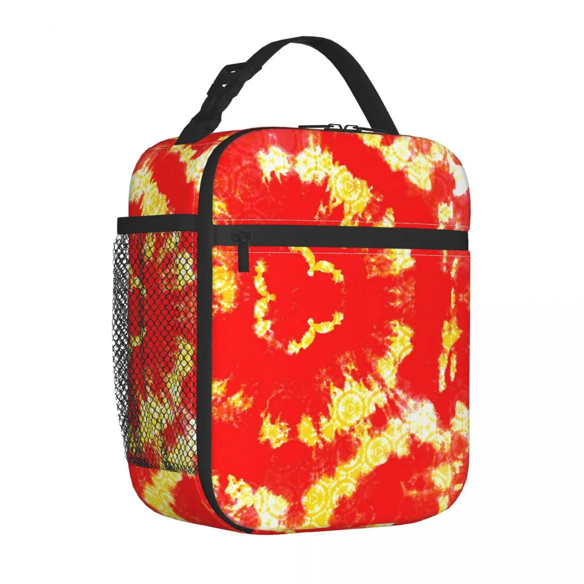

Tie Dye Dreams Lunch Bag Red And Yellow Cute Lunch Box Travel Portable Tote Food Bags Custom Cooler Bag