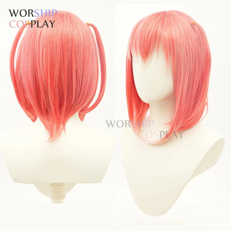Аниме Накано Нино Косплей Парик Короткие Розовые Белые Градиентные Волосы Лук