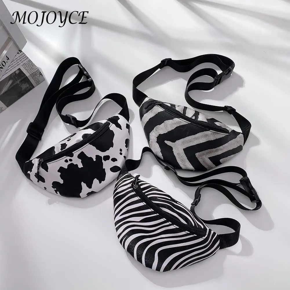 

Popular Women PU Leather Crossbody Fanny Packs Small Animal Printing Shoulder Waist Packs Ladies Messenger Bags