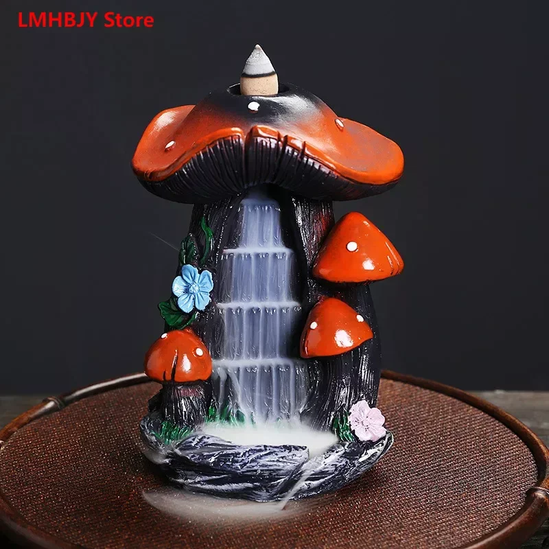 

American Mushroom Reflux Incense Burner Ornament Creative Mushroom Alpine Water Reflux Incense Burner Ornament