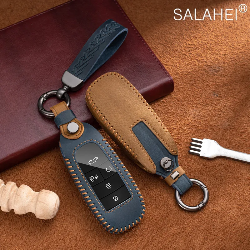 

Leather Car Remote Key Case Cover Shell Fob For GAC New Energy Trumpchi Aion S V Y LX GS7 GS8 GM8 GS5 GA6 GM6 Accessories
