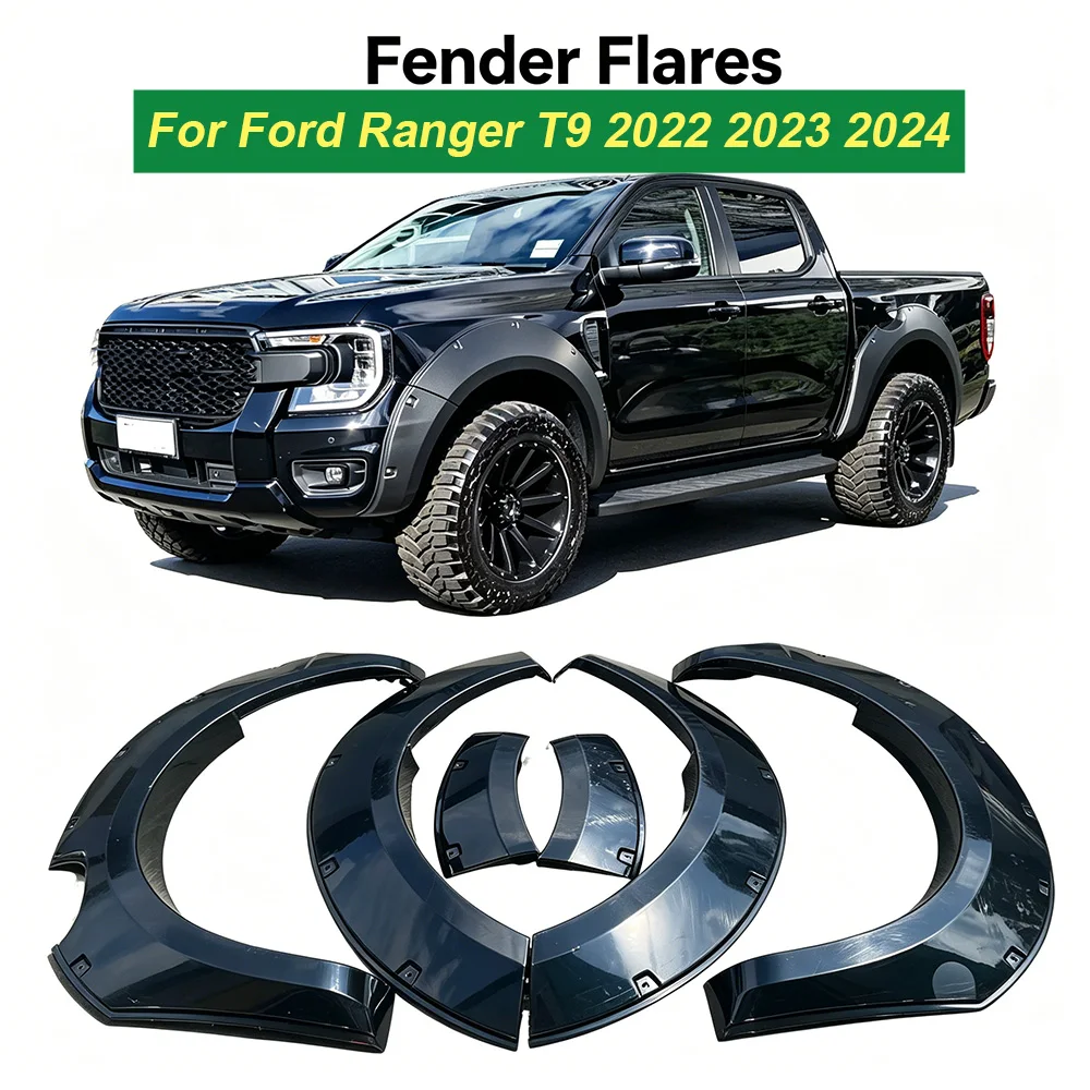 Фото Накладки на колесные арки в стиле Rivet для Ford Ranger T9 2022-2024 Wildtrak XLT XL XLS Sport, аксессуары для пикапов и внедорожников №1