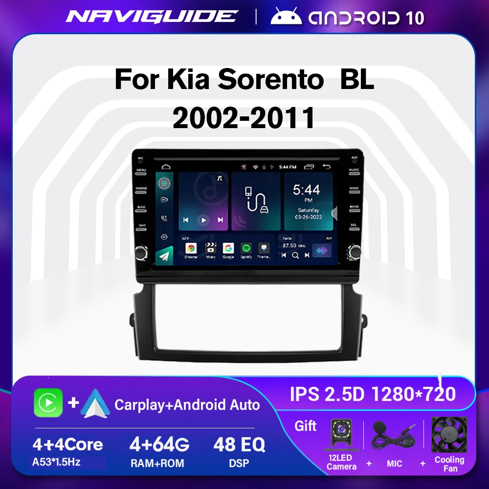 Android10.0 Car Radio For Kia Sorento BL 2002-2011 2Din Stereo Multimedia Video Player Navigation GPS Auto Carplay BT Head Unit