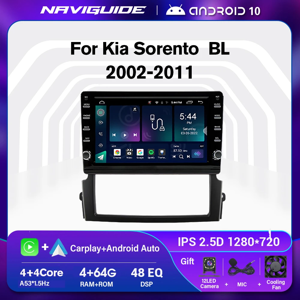 

Автомобильное радио Android10.0 для Kia Sorento BL 2002-2011 2Din стерео Мультимедийный видеоплеер навигация GPS автомобильный Carplay BT головное устройство