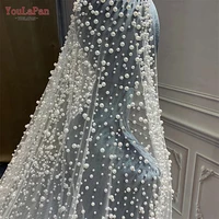 youlapan v139 luxury pearl bridal veil 3 m long wedding veil cathedral bead bridal veils delicate beaded veil for brides