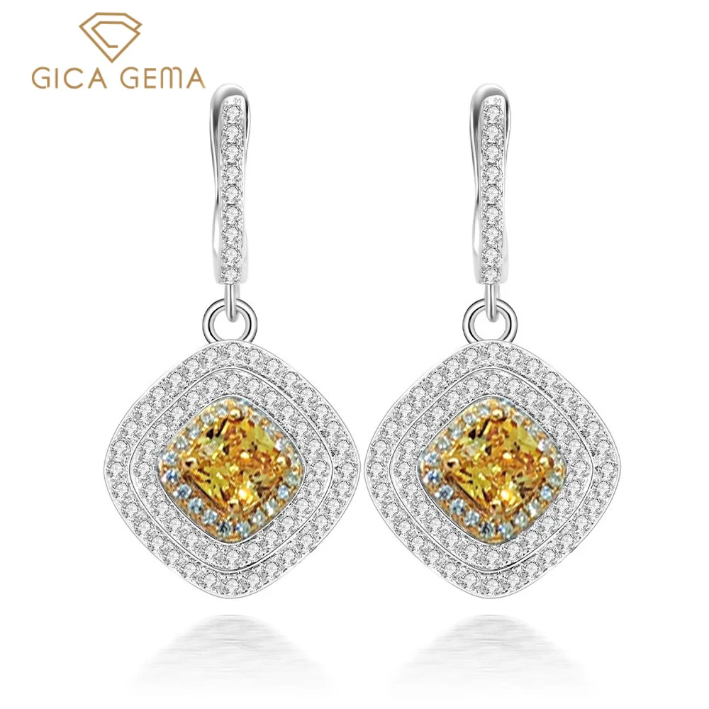 

Женские серьги-подвески из серебра 925 пробы с топазом