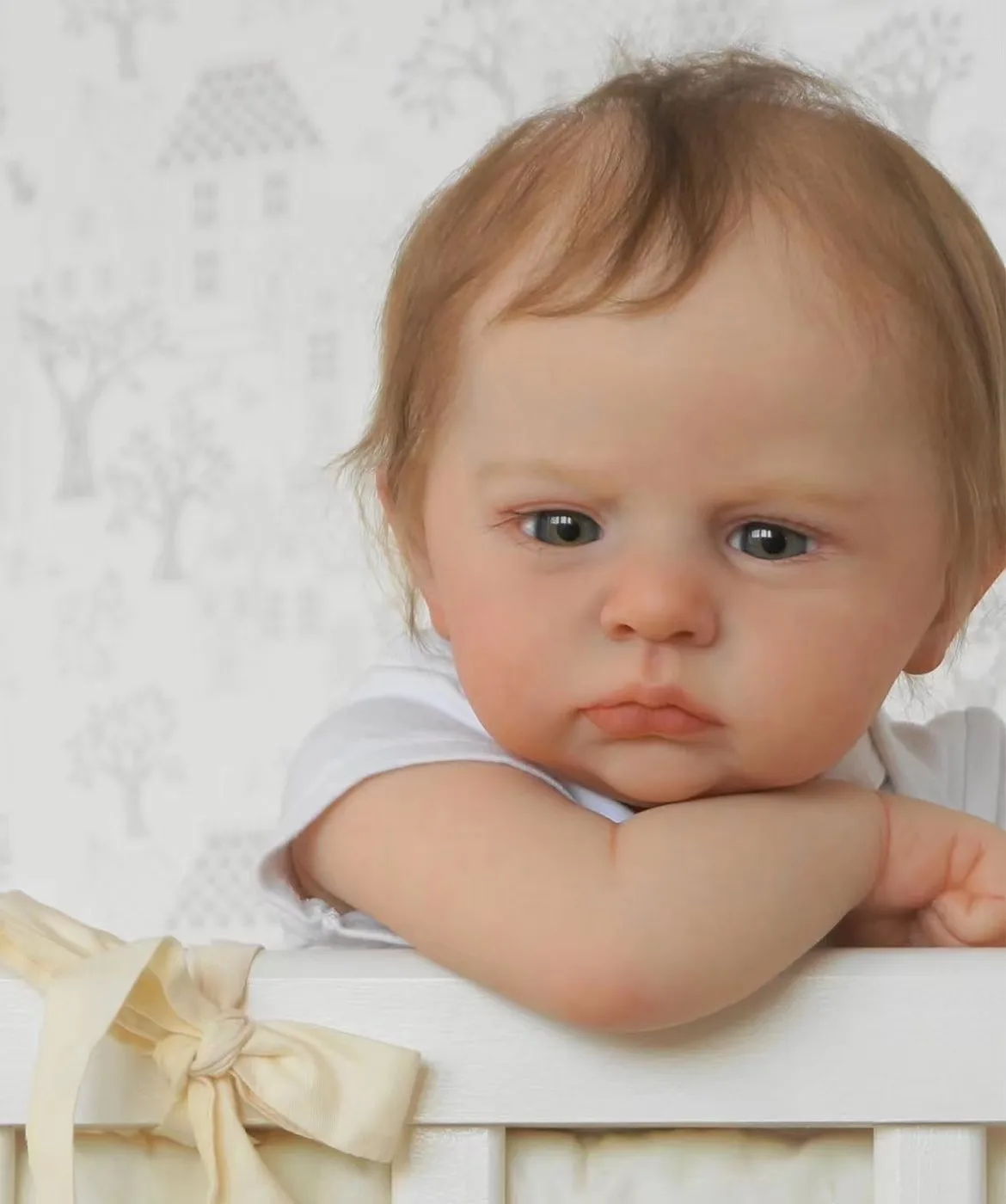 

FBBD 59CM Reborn Toddler Doll New Popular Cameron Painted By Artist With Hand-Rooted Hair Visible Veins High Quality Art Doll