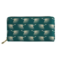 art deco cranes style pattern clutch cards holder%c2%a0high quality portable wallet school teenager women zipper coin purse
