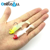 onetoall 5 pcs 65 mm 8 5 g shad jig head t tail soft lure worm fishing bait bass silicone swimbait jigging artificial wobblers