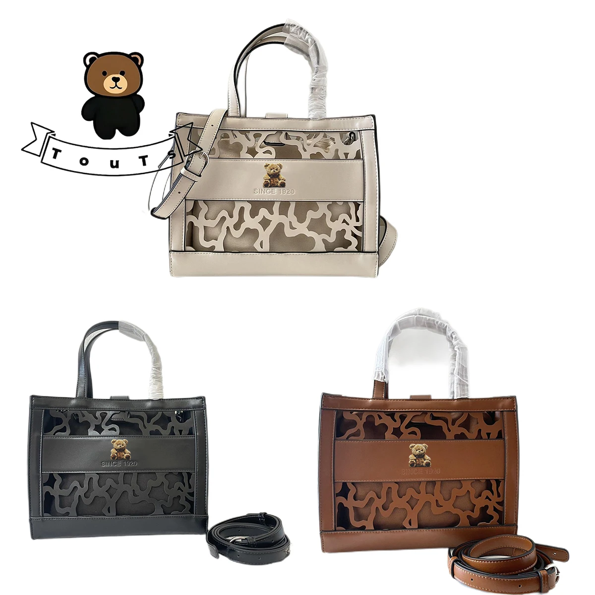 

Модная женская сумка-тоут с испанским медведем и замысловатым вырезом, сумки через плечо для женщин, дизайнерская сумка