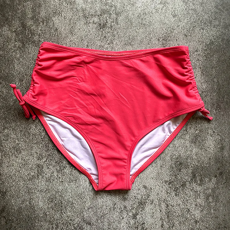 

Women's Sexy Drawstring Bikini Bottom Swimwear High Waist Shower Pants Elastic Summer Beach Shorts Swimwear Solid Color