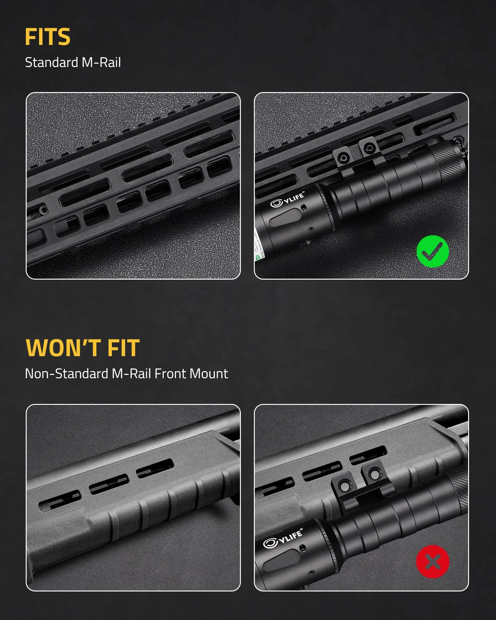 Тактический фонарик 1680 люмен для винтовки с зеленым лучом Лазерный