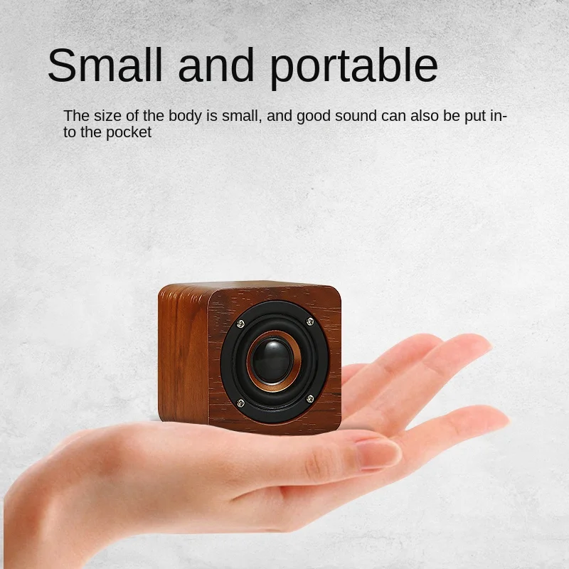 Wooden Mini Bluetooth Speaker Smart Home Theater Desktop Computer Phone Sound Box  Small Portable Soundbar Subwoofer Car Speaker