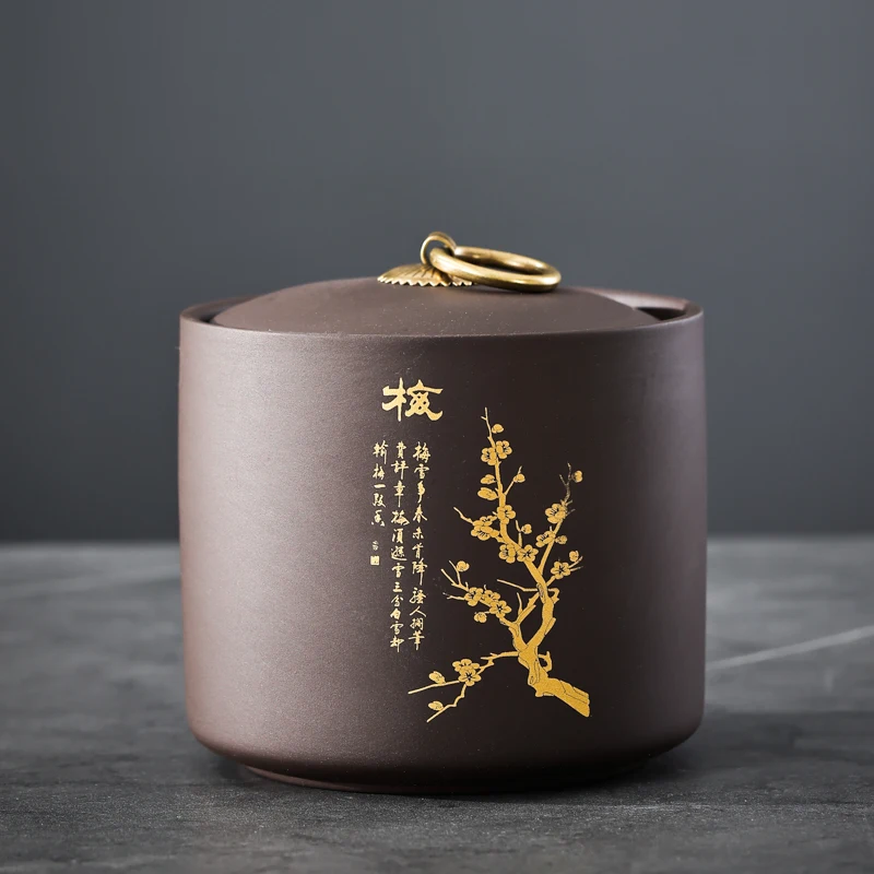 

Фиолетовая керамическая банка для чая