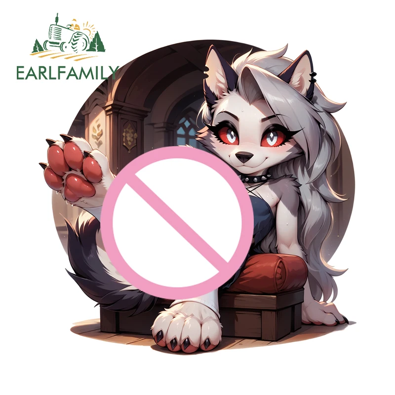 

EARLFAMILY Furry Loona Boss автомобильные наклейки красивые наклейки для скутера и скейтборда графика виниловые аксессуары для гонок «сделай сам» уличные знаки