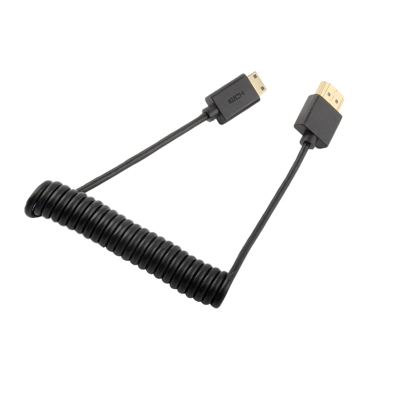 Спиральный кабель Mini HDMI-HDMI для Canon EOS 6D 7D 50D 60D 60Da M M2 5D Mark II III 70D 100D 500D 550D 600D 650D 5D2 5D3