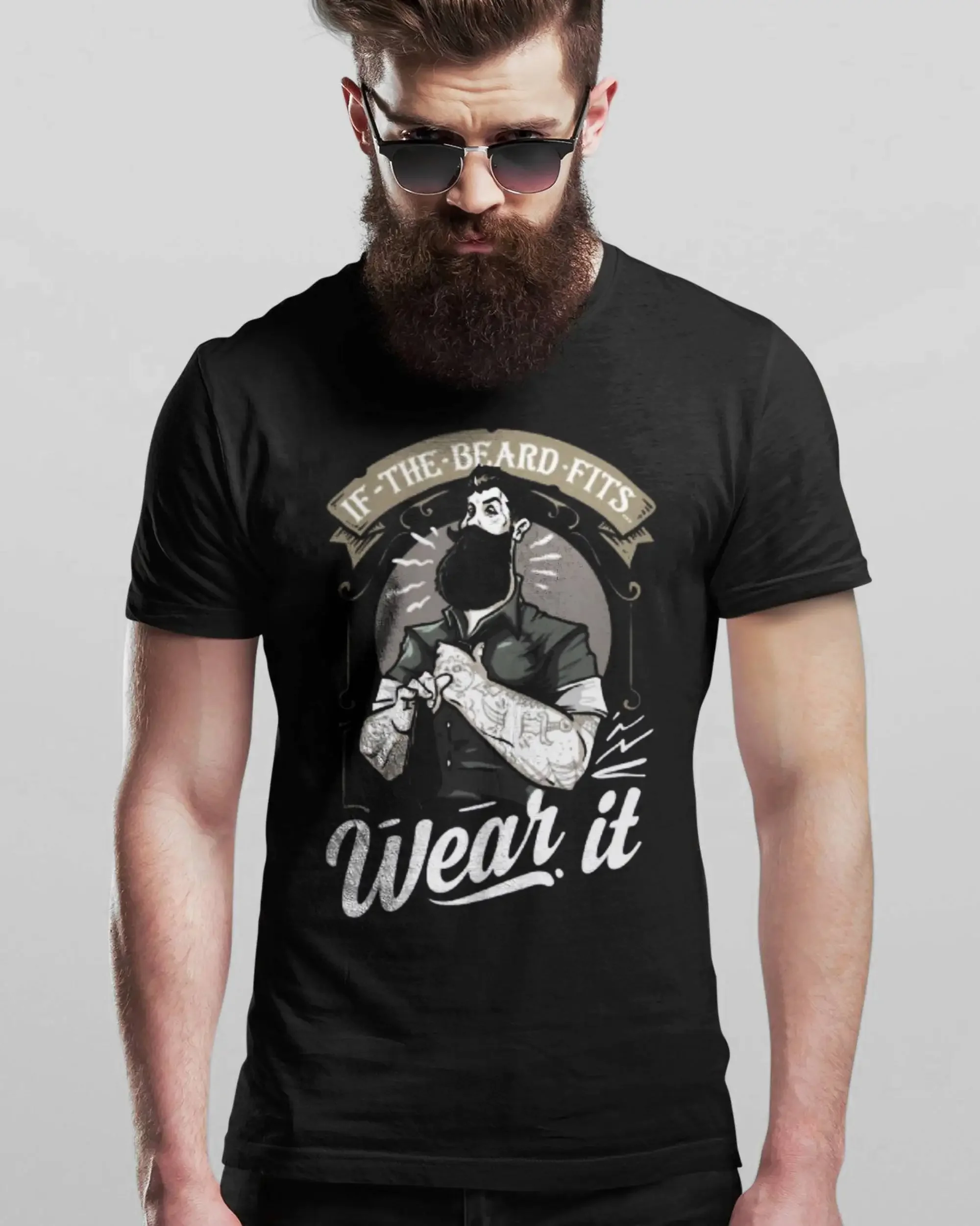 Если борода подходит для мужской комедийной футболки