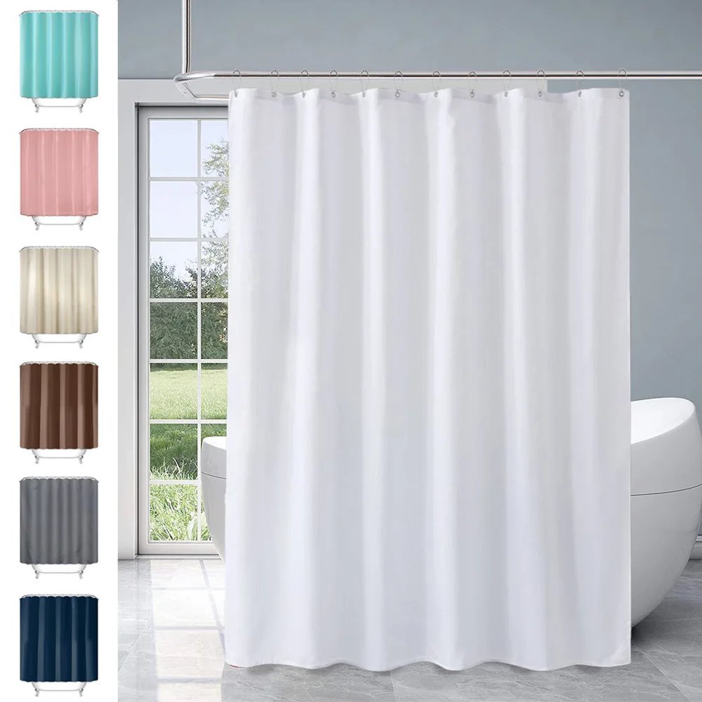 

Polyester waterproof shower curtain Bathroom solid color Curtains 1.8x1.8m