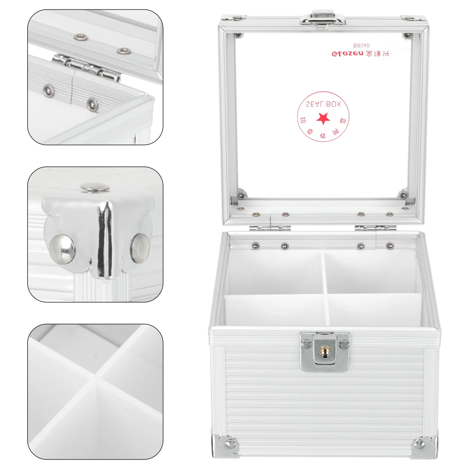 

Aluminum Alloy Stamper Box Office Financial Seal Stamp Storage Holder with Lock