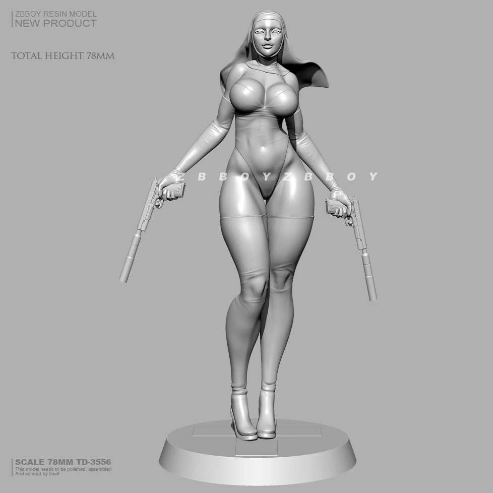 

76mm Resin model kits figure beauty colorless and self-assembled TD-3556