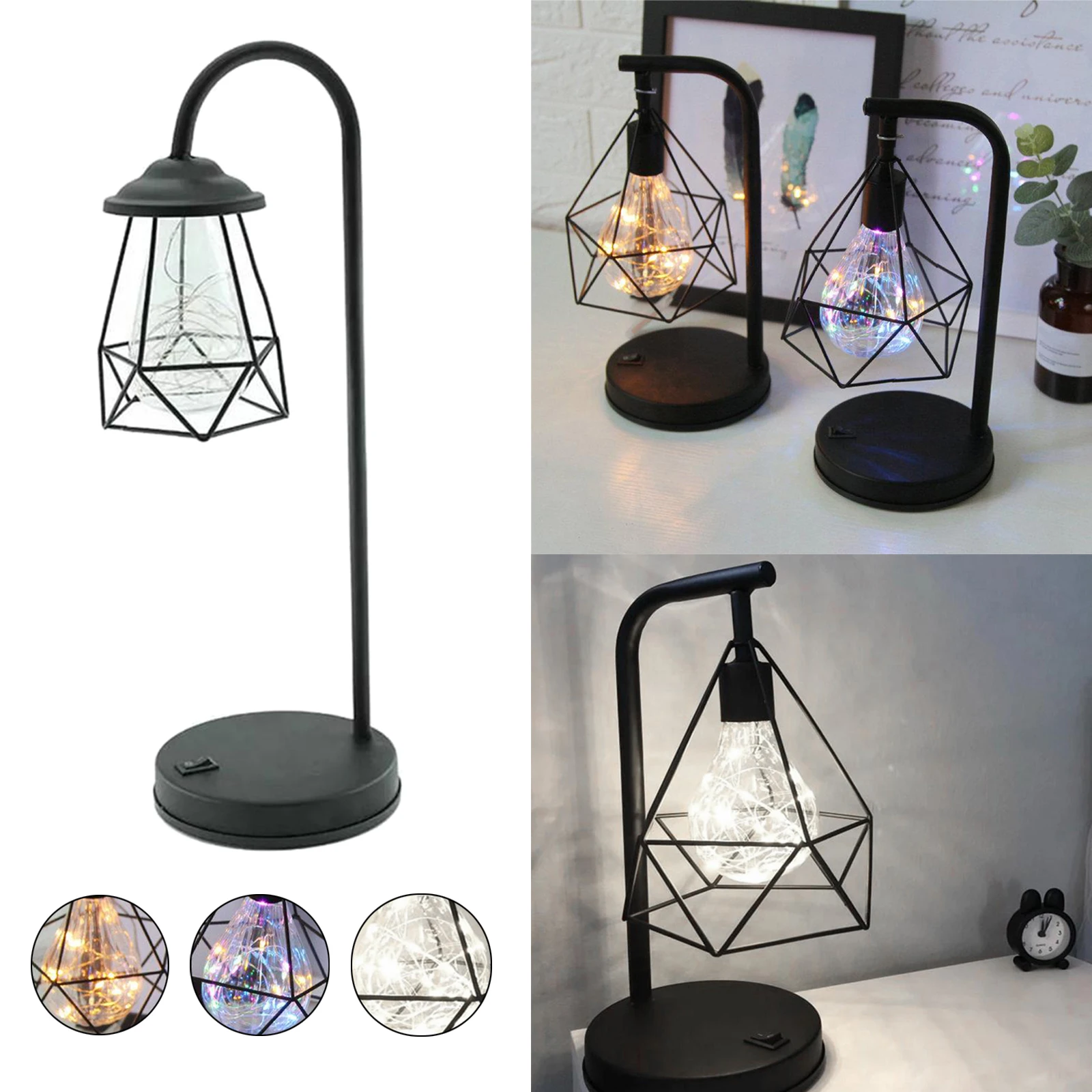 

Modern Table Lamp USB Bedside Sconce Geometric Modeling Light