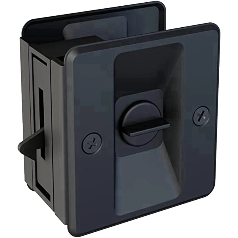 

Privacy Pocket Door Lock With Pull Handle For Quick And Easy Installation, Black Pocket Door Hardware