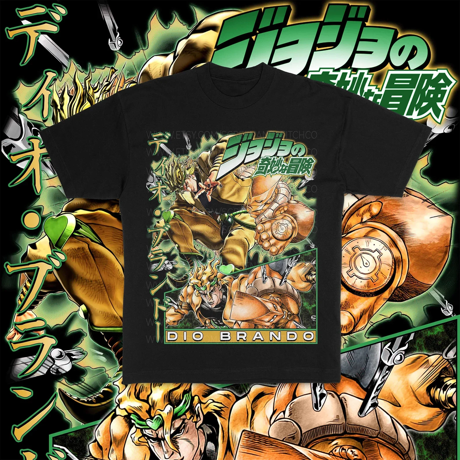 

Dio Brando The World Anime Stand T-shirt Jojo's Bizarre Adventure Shirt
