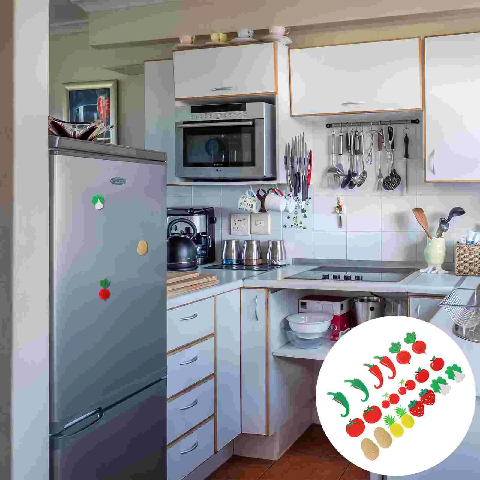 

20 шт., силиконовые наклейки на холодильник