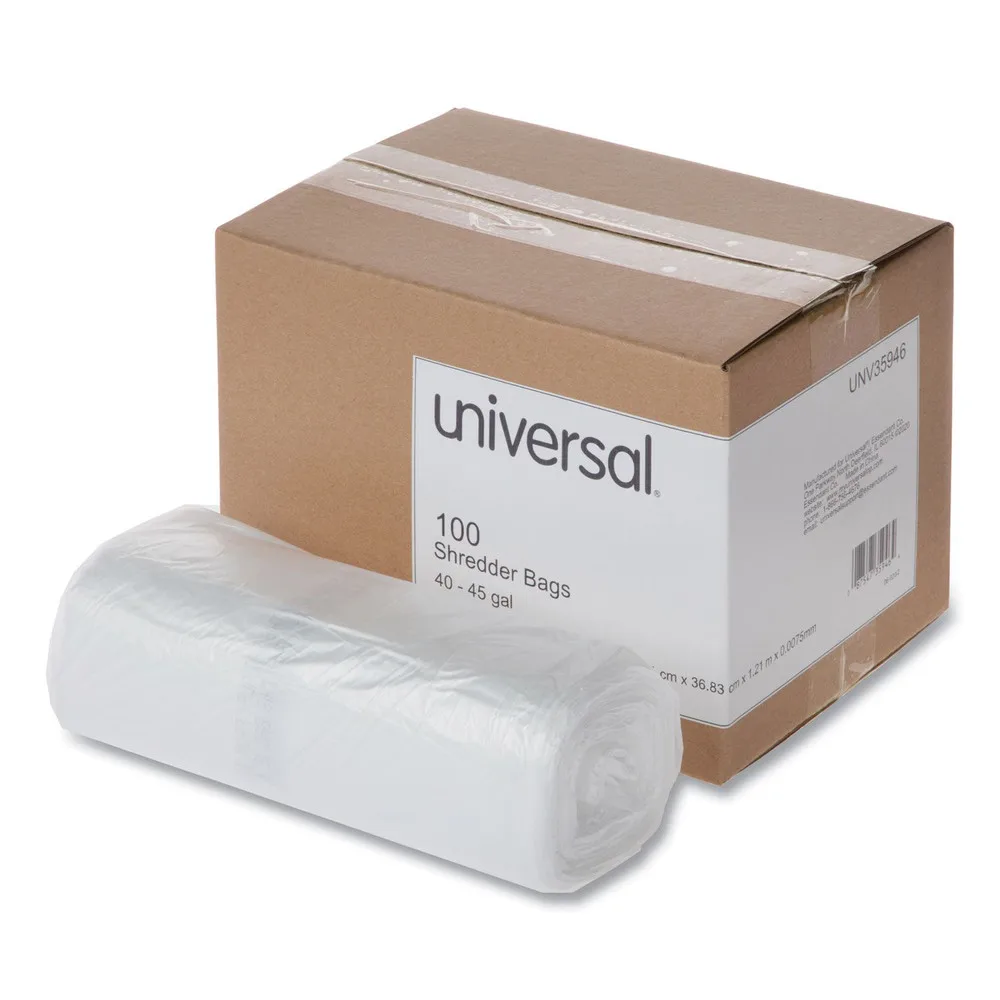 

UNV35946 40 - 45 Gallon Capacity, High-Density Shredder Bags - Clear (100/Box)