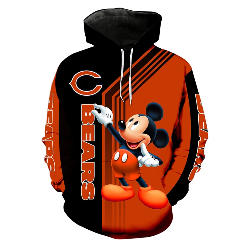 

Disney Mickey Mouse Men's Anime Hoodies Spring Fashion Boy Girl Child Hooded Sweatshirts 3D Print Autumn Harajuku Women Pullover