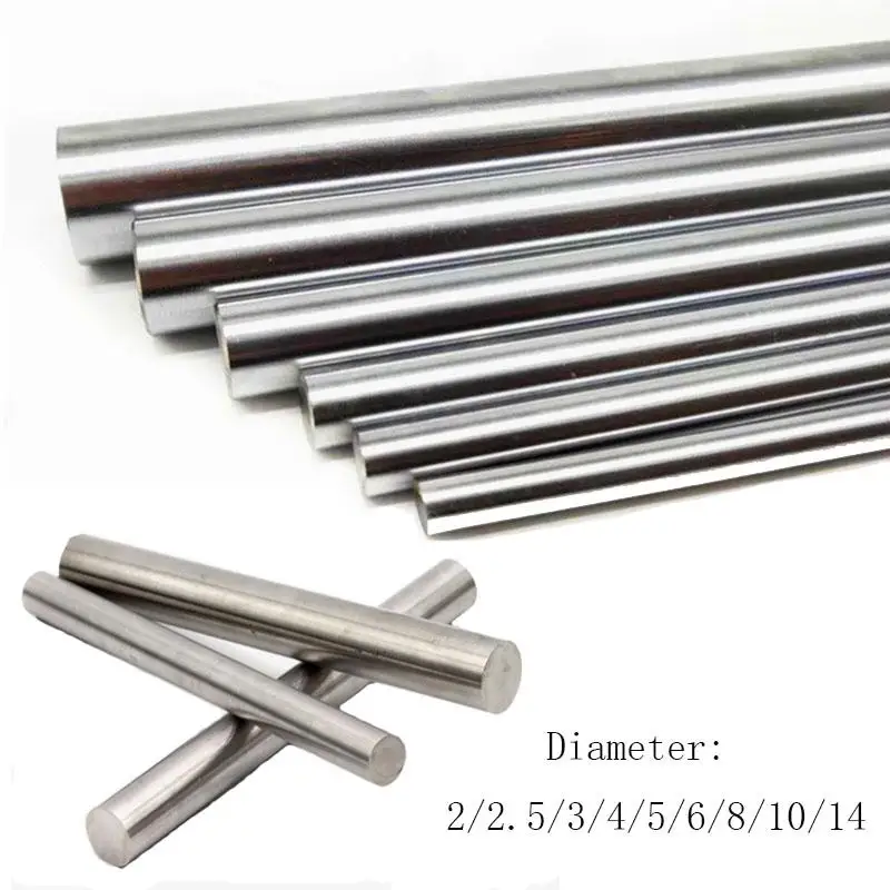 

1/5pcs Diameter 2mm-14mm 304 Stainless Steel Rod Linear Shaft Round Rod Ground Rod 125/200/250/330/500mm Long