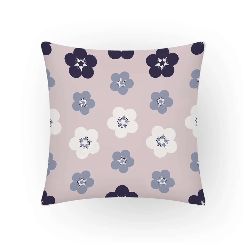 

Pillowcases for Pillows 45x45 Floral Nordic Polyster Linen Cushion Cover Artistic Flowers Home Decor Velvet Summer Textile 2015