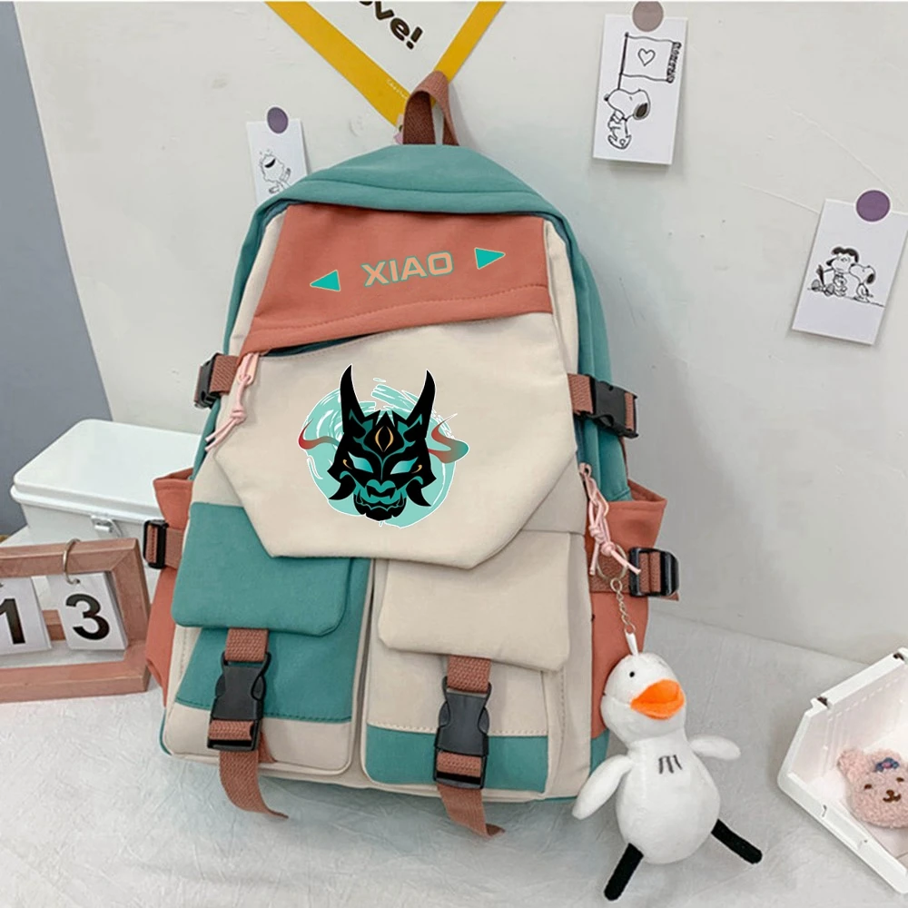 

Genshin Impact Xiao Backpack Boys Girls Students School Book Bag Mochila Genshin Shoulder Travel Bag Rucksack Outdoor Bags