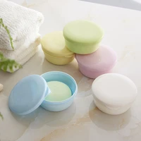 2 layers portable soap box plastic sealing handmade sponge soap dishes case bathroom supplies round travel box