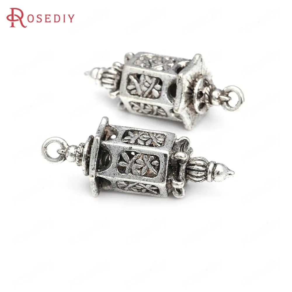6PCS 35x12MM Antique Bronze Vintage Style Zinc Alloy Lanterns Charms Pendants Jewelry Making Supplies Diy Findings Accessories - купить по