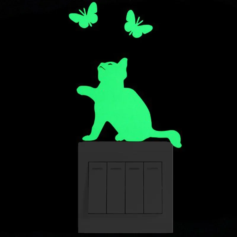 MOONBIFFY Светящиеся наклейки для стен кошки звезда фея