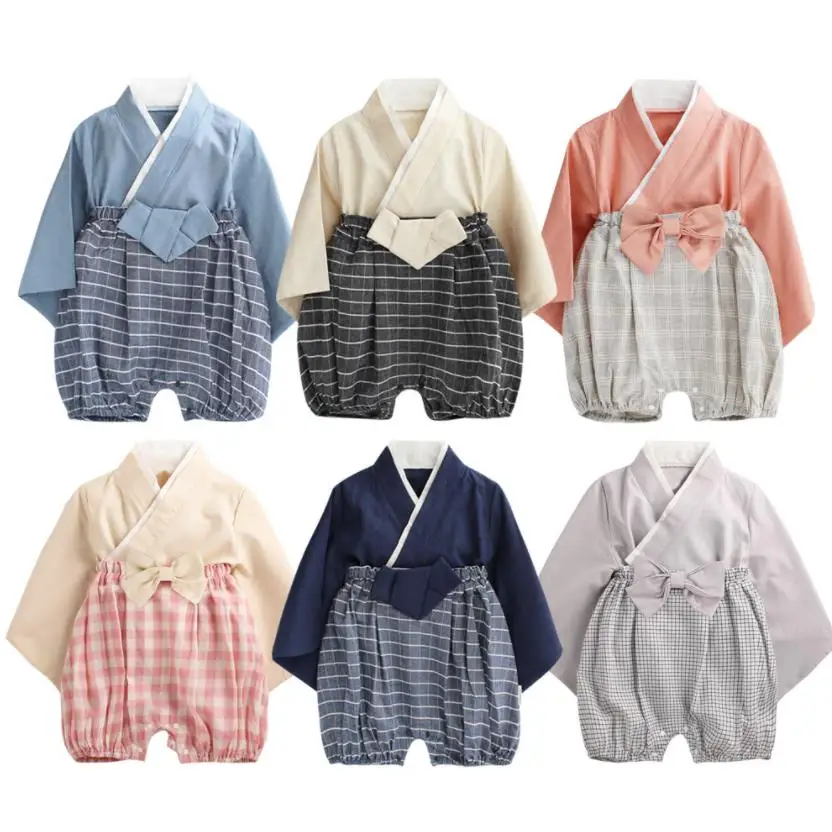 Sonbahar yeni Kimono yenidoğan bebek kız giysileri japon tarzı çocuk tulum pijama bornozlar bornoz üniforma giysileri A591