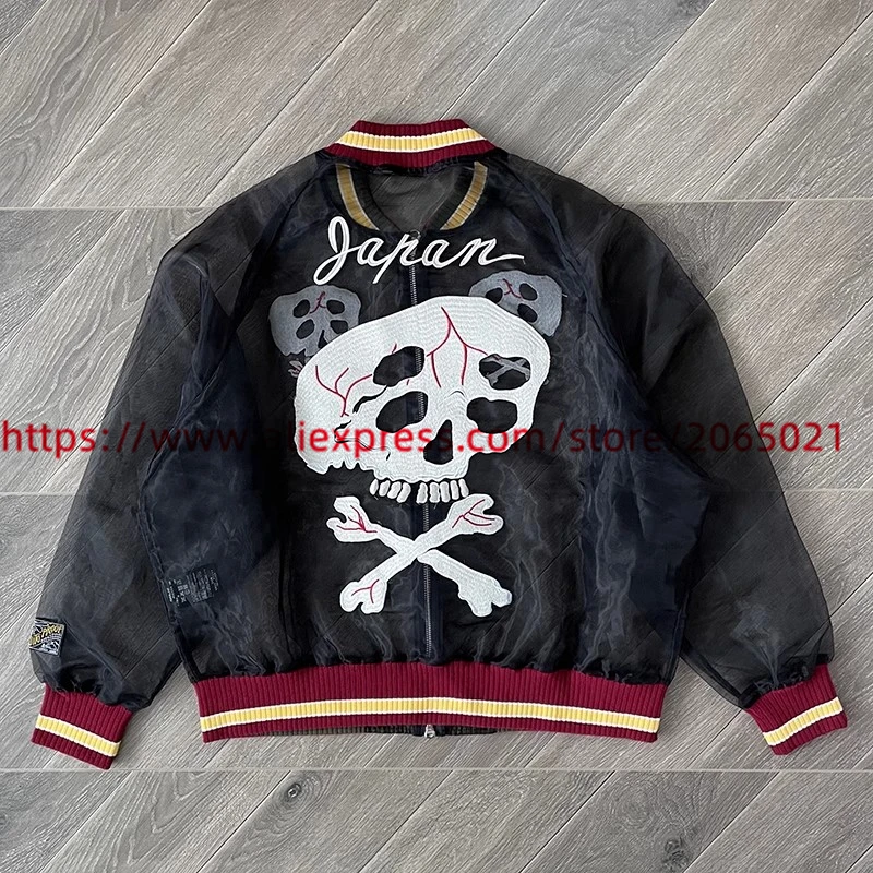 Куртка KAPITAL KOUNTRY для мужчин и женщин Прозрачная Шелковая ветровка с вышивкой