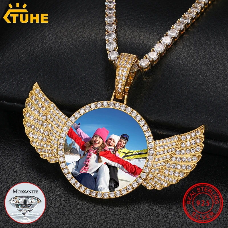 Цепочка с кулоном Муассанит для мужчин серебро 925 пробы