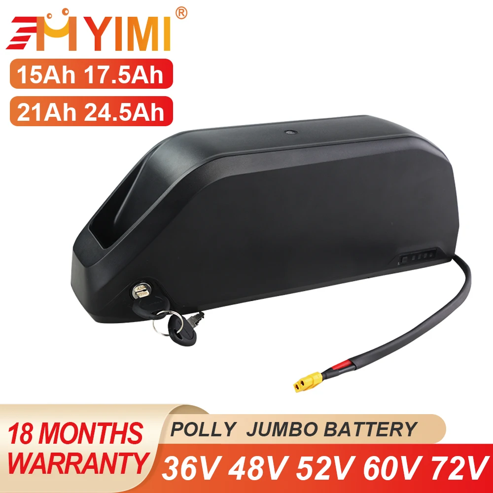 

YIMI Polly DP-9 e-Bike Battery 36V48V 52V60V72V 31.5Ah 28Ah 24.5Ah 21Ah Lithium Cell Downtube Battery for 1000W 750W 500W Motor