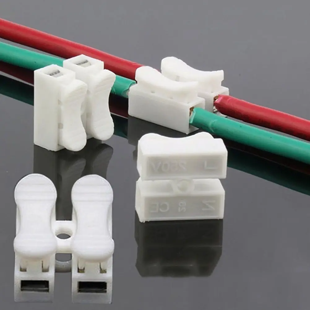 

30 шт./лот CH2 быстроразъемные соединители для проводов, 2 контакта, клеммы для электрического кабеля 20x17,5x13,5 мм, легко безопасные соединительн...