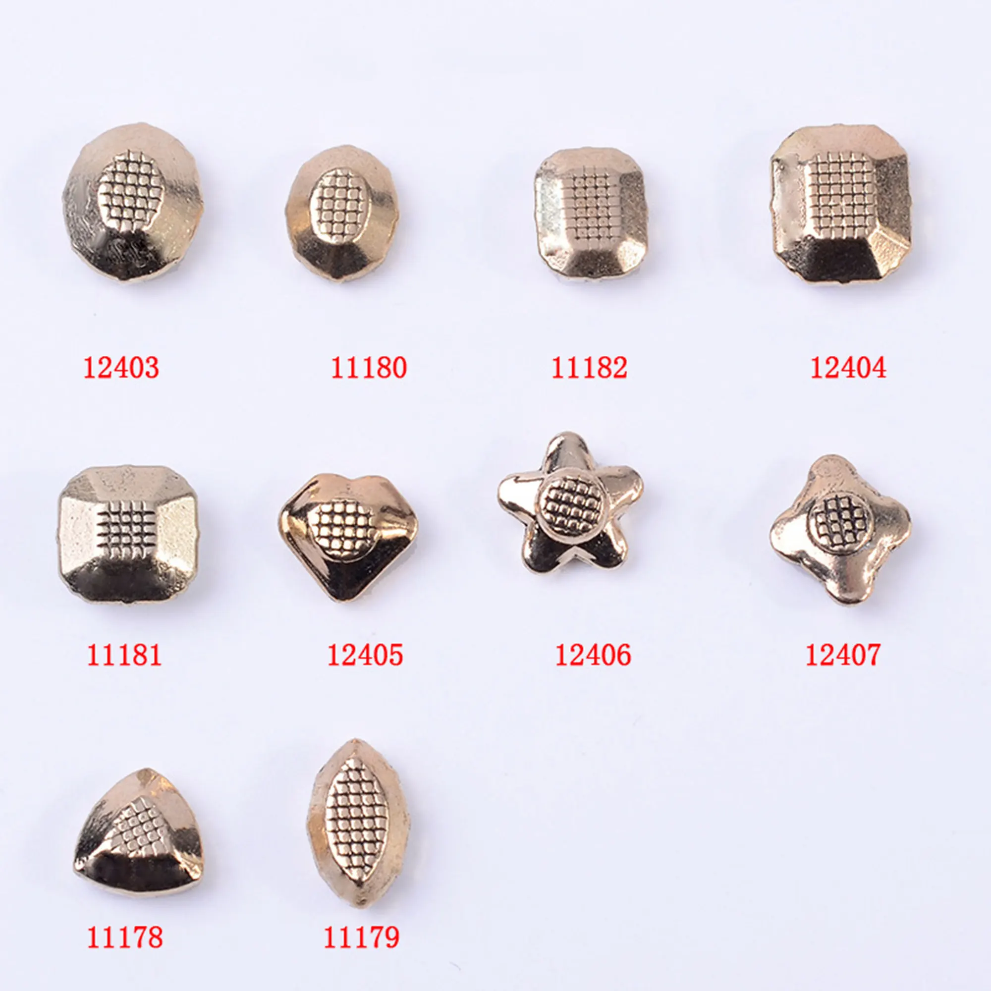 10pcs/lot alloy jewelry accessories diy nail art color diamond star round octagonal handmade material images - 6