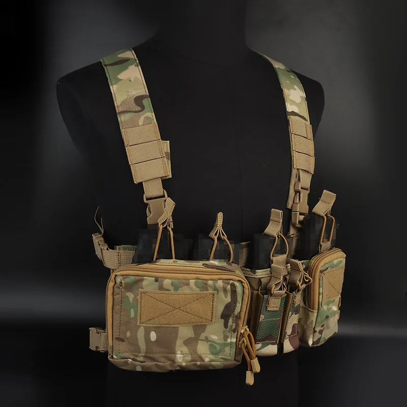 

Tactical H-harness Chest Rig Vest Army Pack Magazine Down Hanger Utility Belly Pouch Molle Men Nylon Airsoft Hunting Accessories