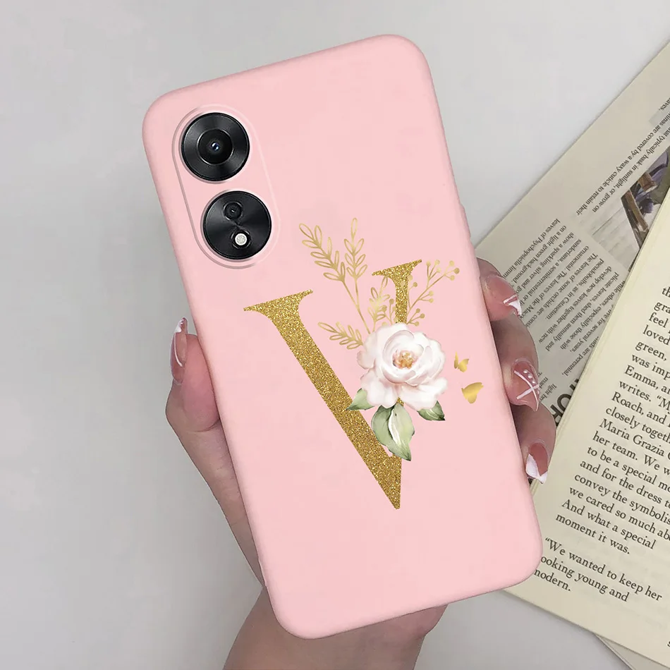 Для Oppo A1 Pro 5G 6 7 &quotЧехол роскошные цветочные буквы окрашенные силиконовыми
