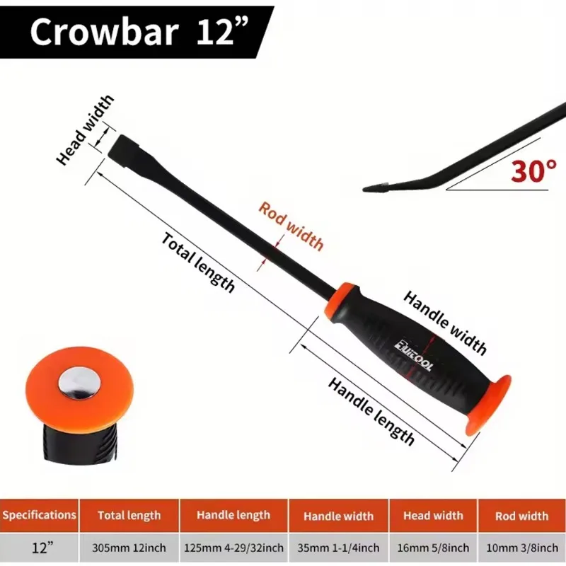

Долговечная монтировка с угловым наконечником, защитный колпачок молотка, нескользящая ручка, автомобильные ручные инструменты для подъема и подъема
