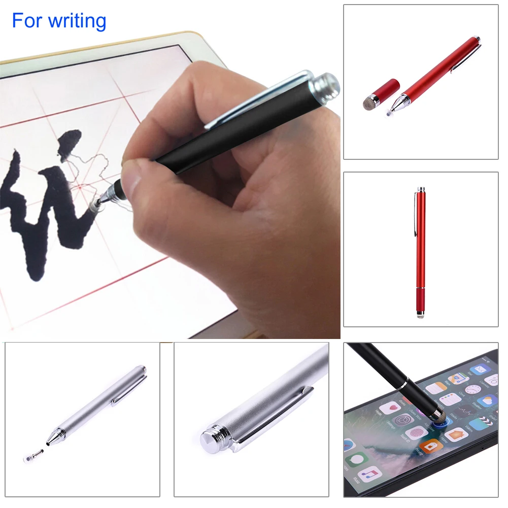 

Ручка для планшета, ручка для рисования с сенсорным экраном, металлический емкостный стилус для телефона, планшета, iPad, 2 в 1, ручки для сенсор...