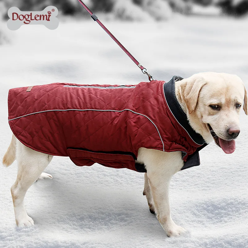 

Куртка для крупных питомцев с ремнями, теплая зимняя одежда для собак, водостойкая верхняя одежда для Лабрадора, для чихуахуа, французского ...