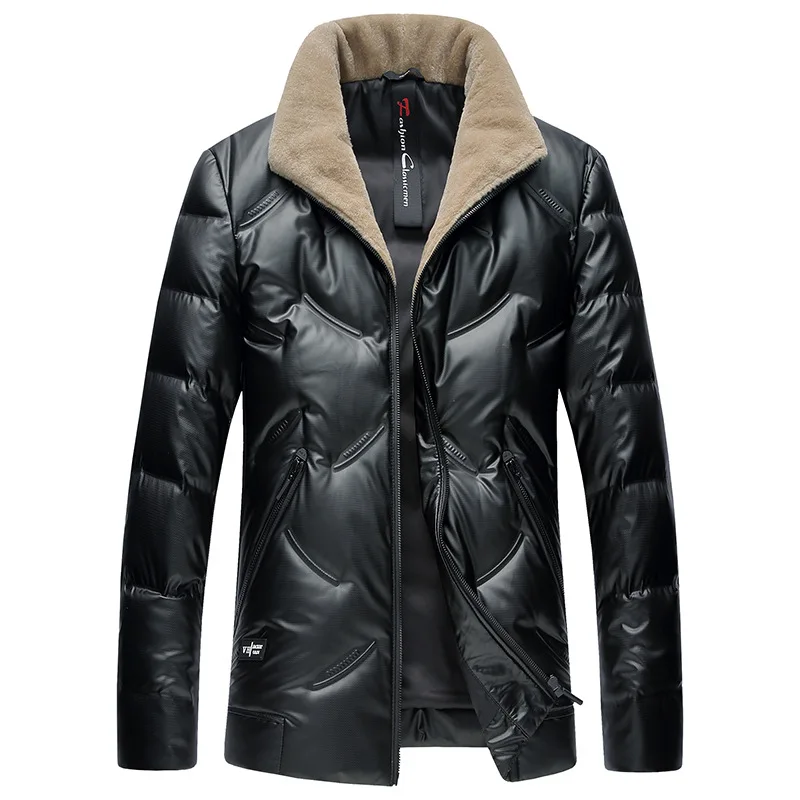 Winter Men's Down Jacket Short Version Fashion Wool Collar Down Jacket Men's Warm Cold-proof Waterproof Jacket