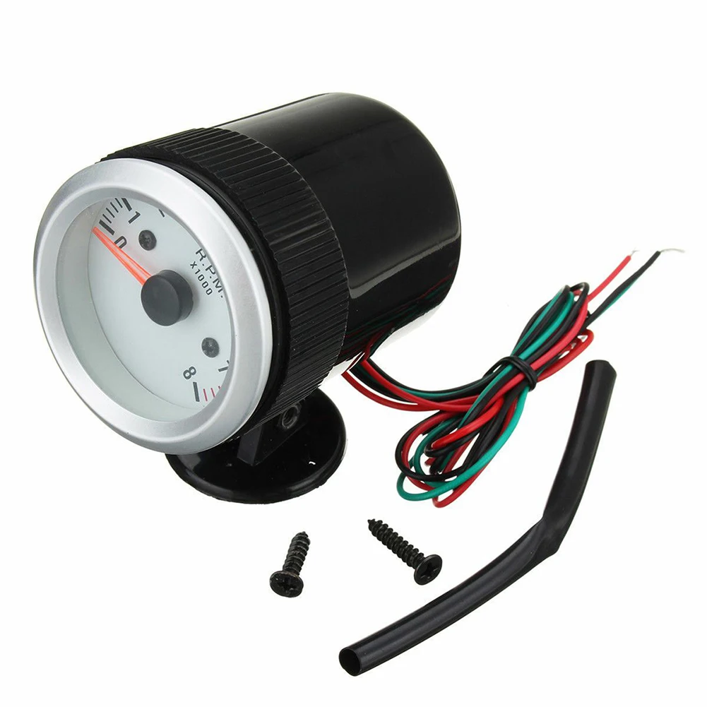 

High Quality Tachometer Gauge Rev Counter Tacho Pointer 000 RPM 12V 12V Petrol Vehicles 2" 8 Car Motorcycle Accessories