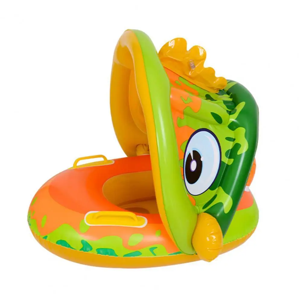 Funny Baby Child Swimming Ring Double Handle Balance Weight Removable Sun Canopy Inflatable Infant Floating Circle Swim Pool
